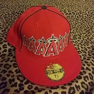 NEW ERA ANGELS RED FITTED CAP
